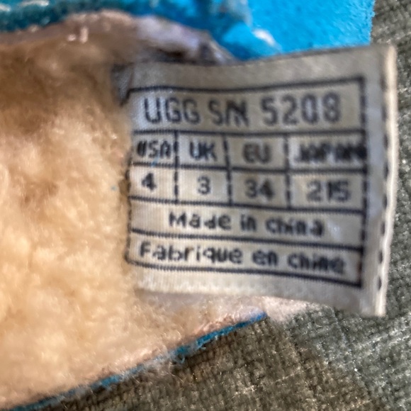 UGG Layback Suede Shearling Thong Flip Flops in Turquoise Size 4 EUC - Picture 9 of 9